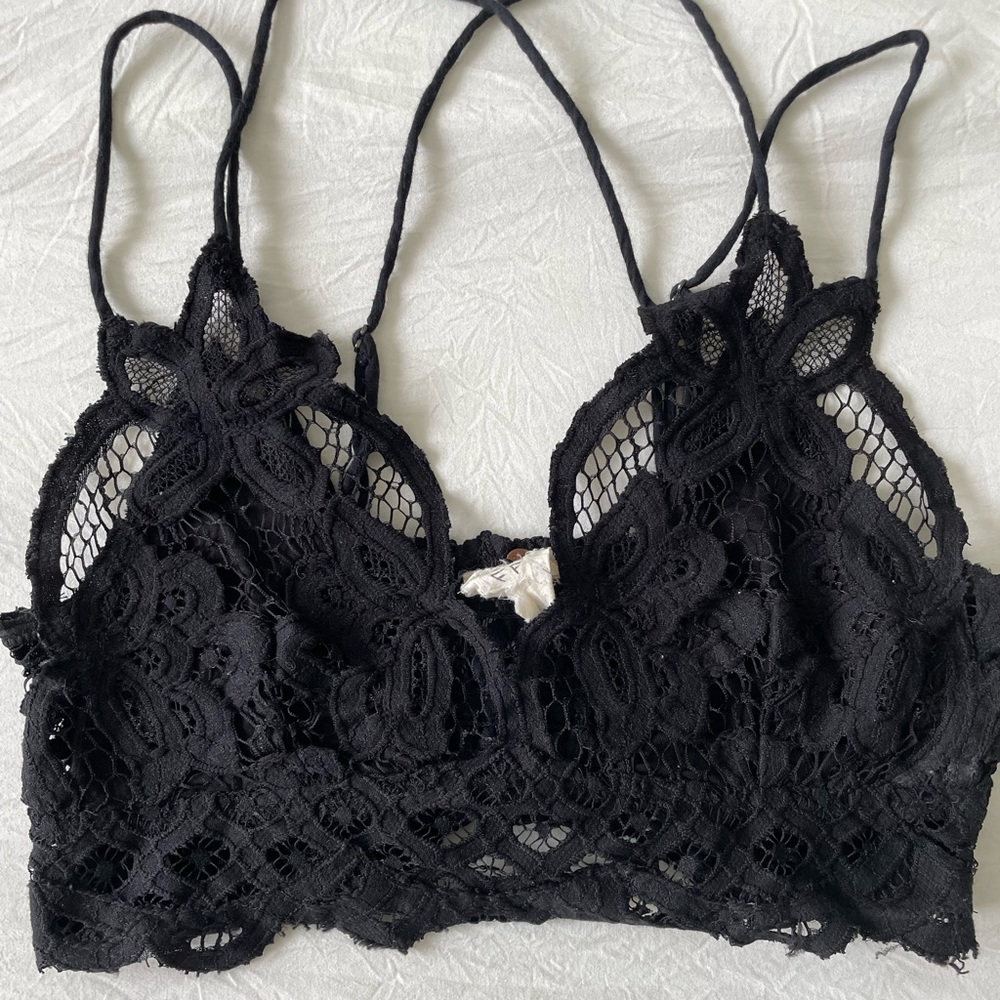 Free People black lace bralette